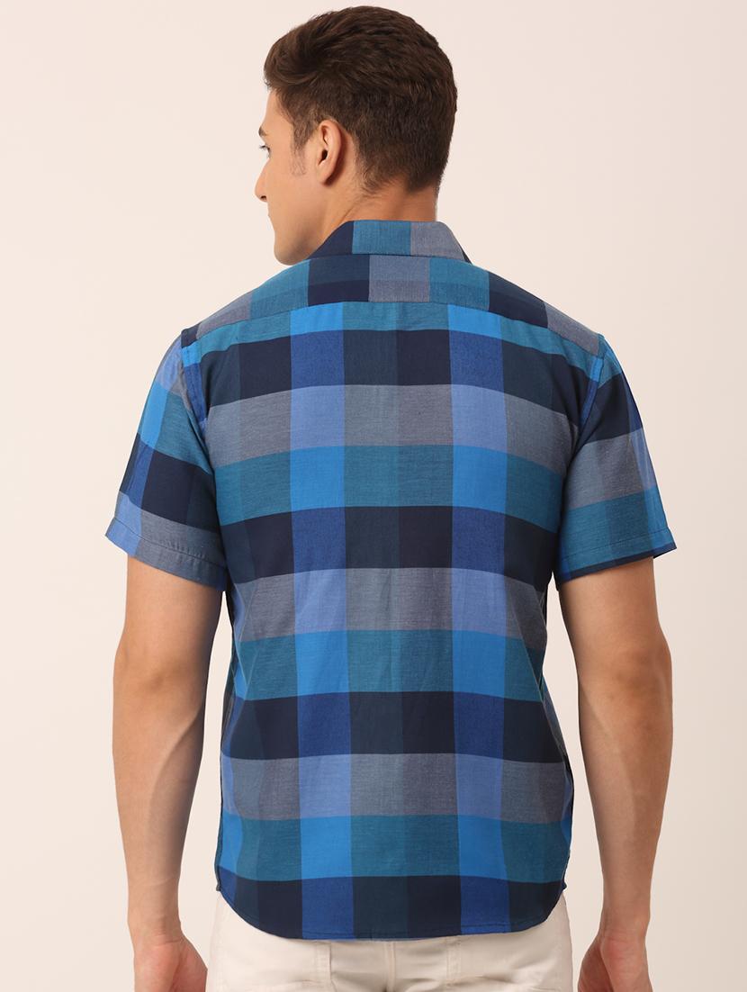 men checkered short sleeve regular fit casual shirt - 21991670 - Standard Image - 2
