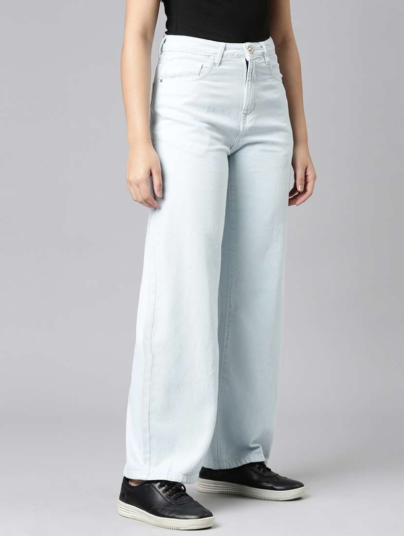 women solid high rise wide leg jean - 21991808 -  Standard Image - 2