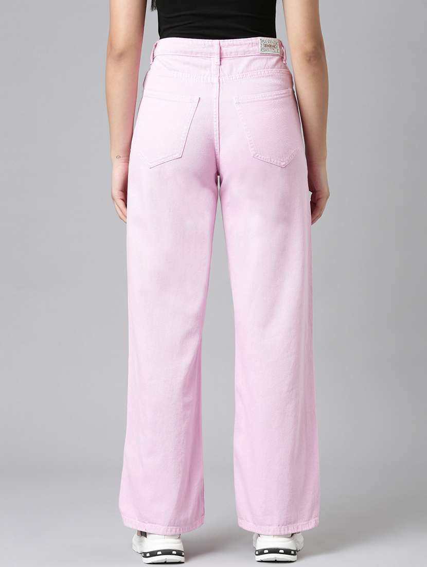 women solid high rise wide leg jean - 21991809 -  Standard Image - 2