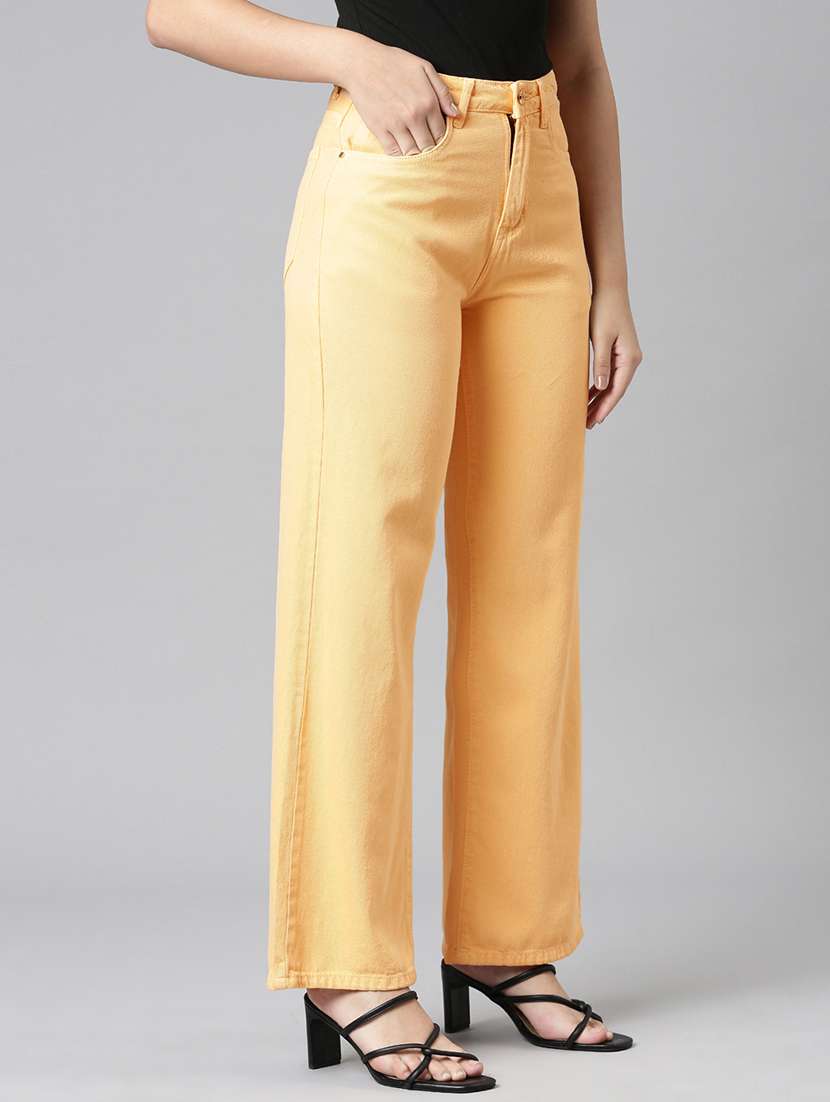 women solid high rise wide leg jean - 21991810 -  Standard Image - 2