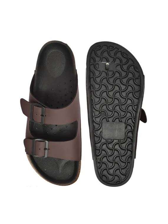 men brown slip on sandal - 21991896 - Standard Image - 2