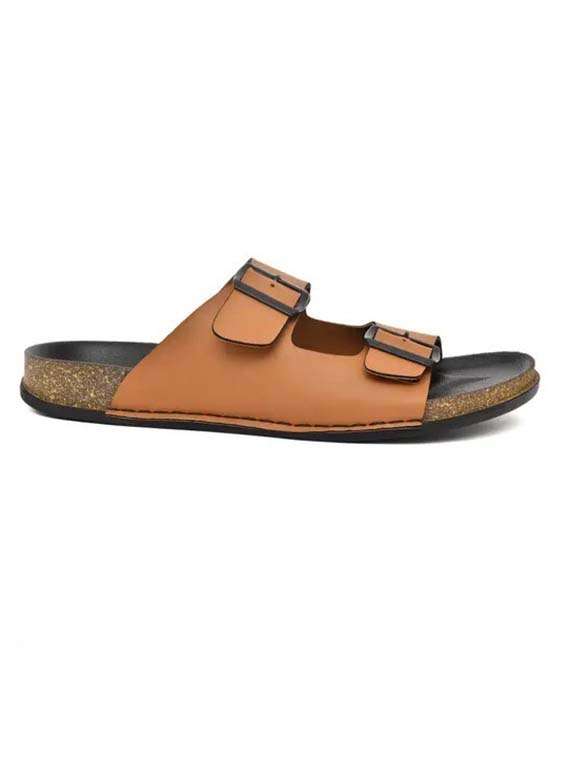 men tan slip on sandal - 21991898 -  Standard Image - 2