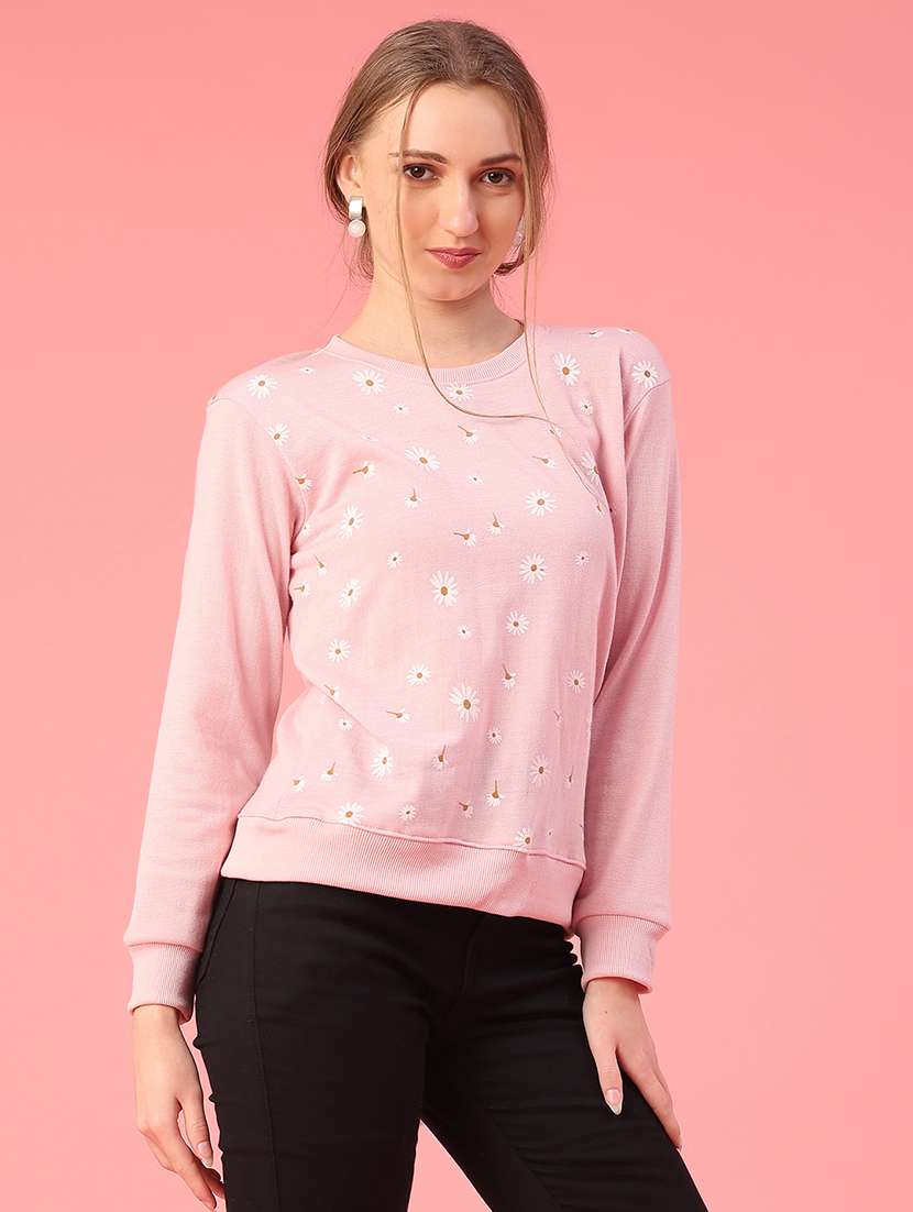 women floral long sleeve waist length pullover - 21991943 -  Standard Image - 2