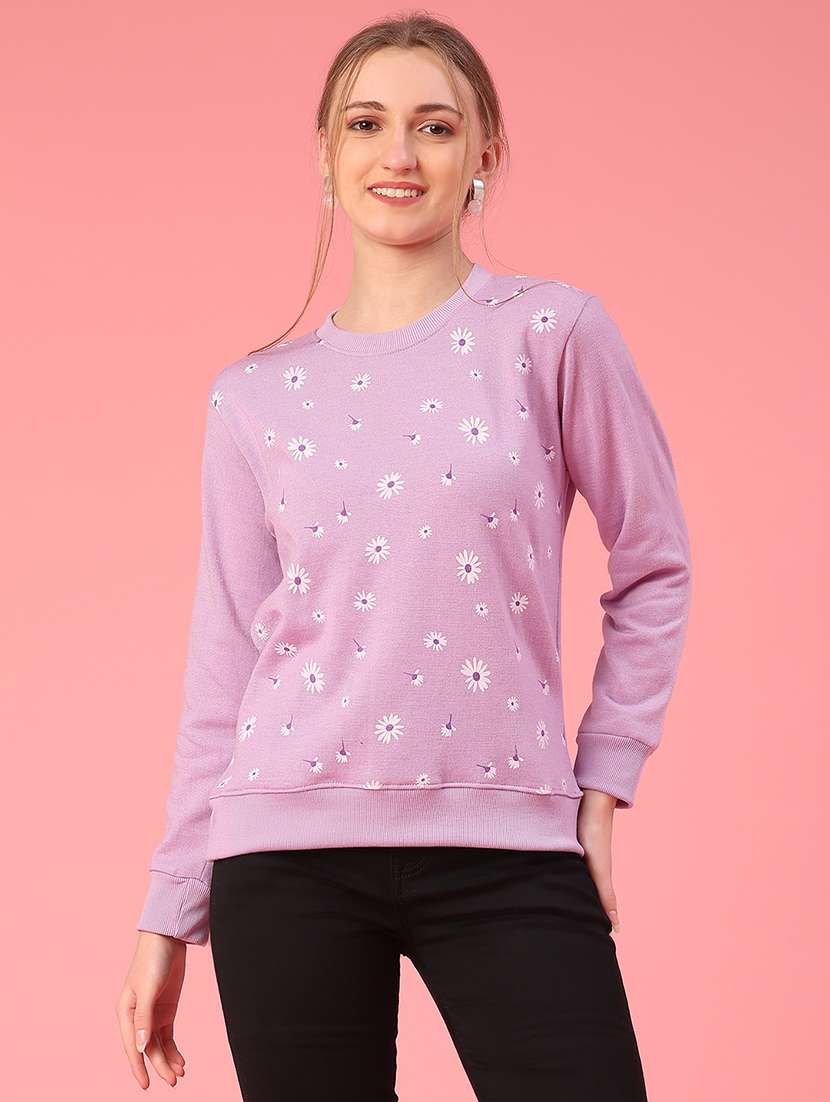 women floral long sleeve waist length pullover - 21991986 -  Standard Image - 2