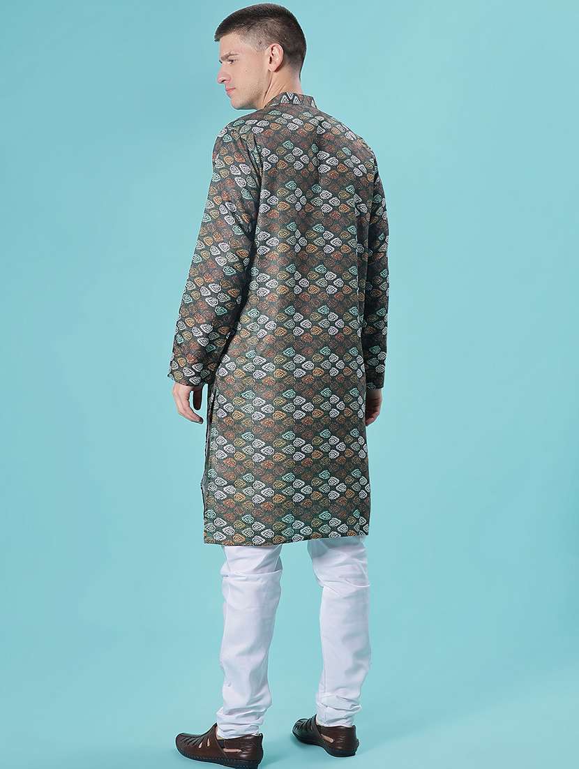 men long sleeve kurta and pyjama set - 21991991 -  Standard Image - 2