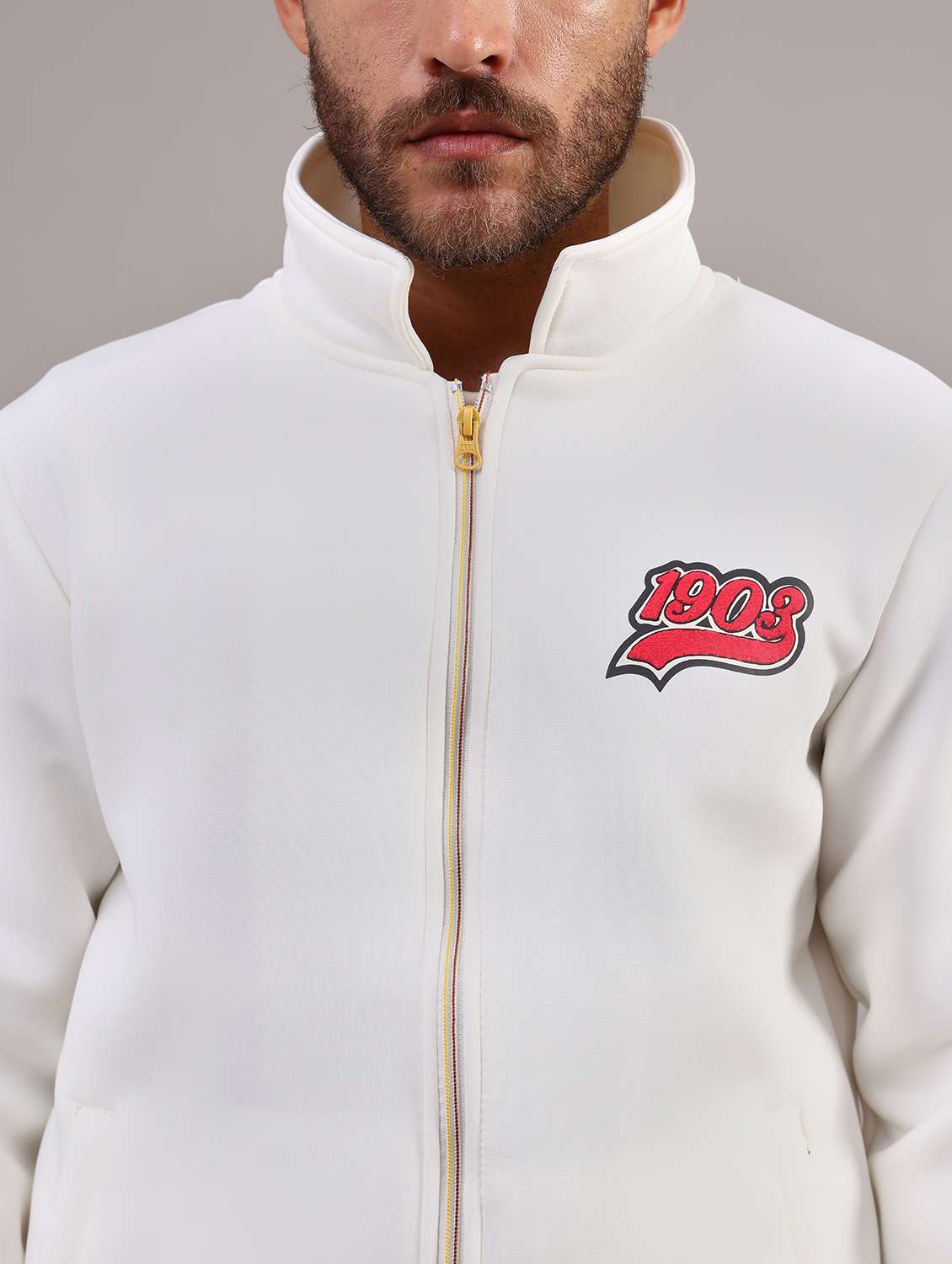 men solid stand collar long sleeve casual jacket - 21992098 -  Standard Image - 2