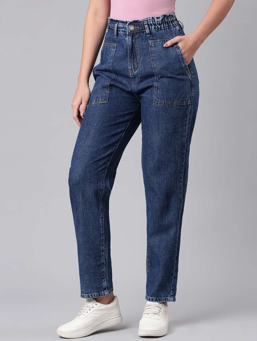 women solid high rise straight fit jean - 21992420 -  Standard Image - 2
