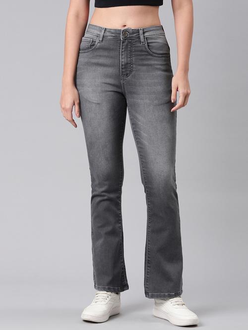 women solid mid rise bootcut jean - 21992424 -  Standard Image - 0