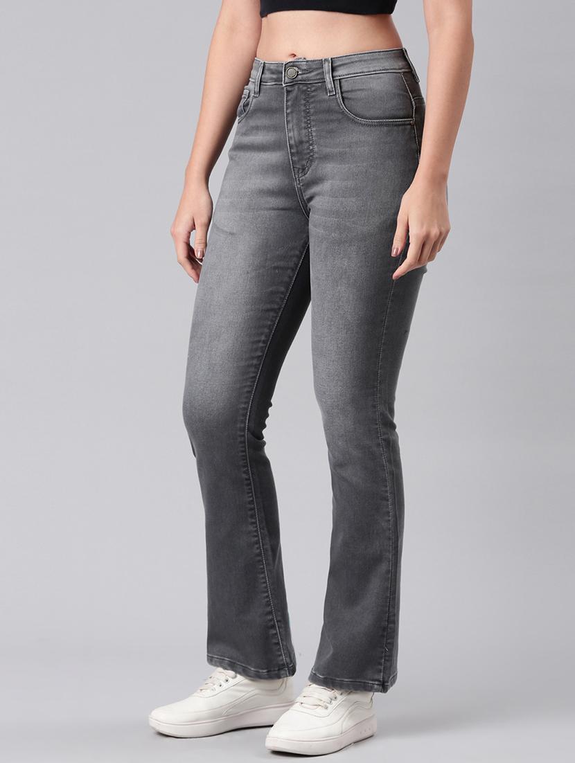 women solid mid rise bootcut jean - 21992424 - Standard Image - 2