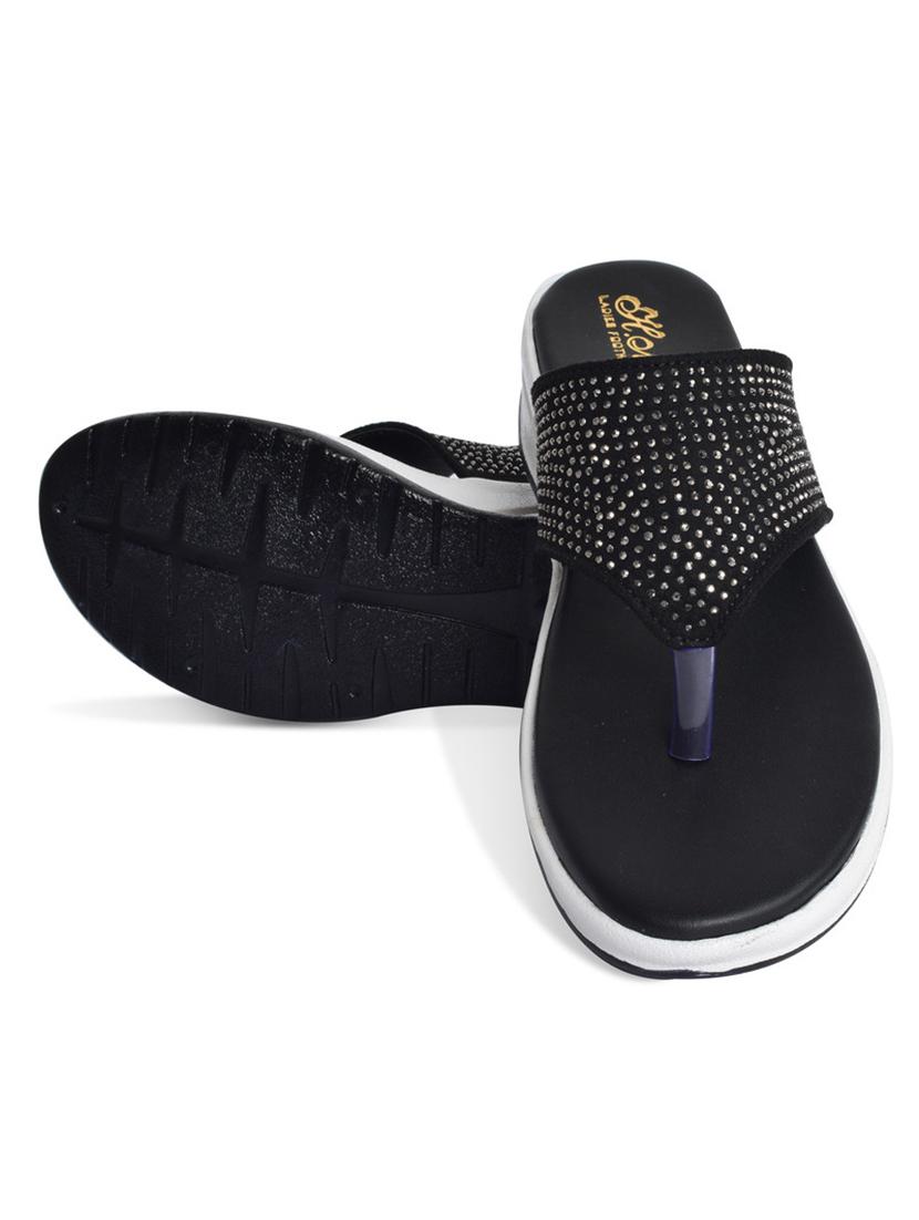 women black solid slip on wedge - 21992429 - Standard Image - 2