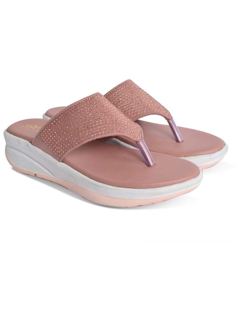 women pink solid slip on wedge - 21992430 - Zoom Image - 0