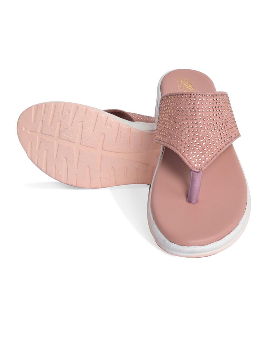 women pink solid slip on wedge - 21992430 - Standard Image - 2
