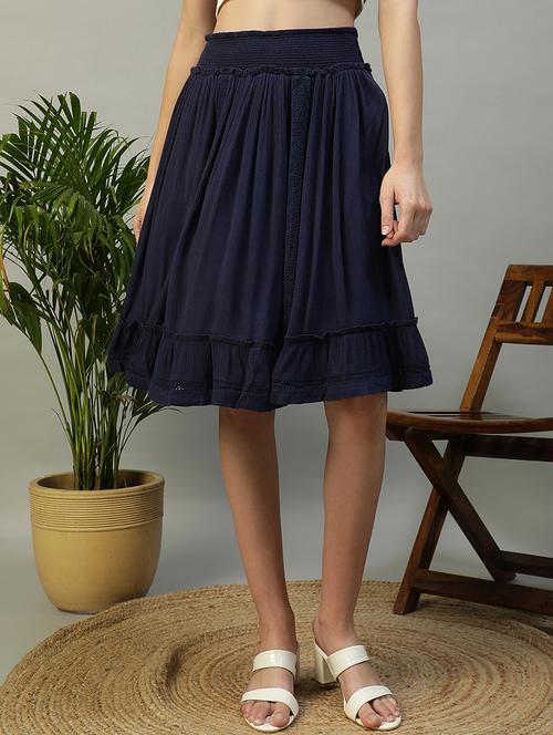 women solid mid rise tiered skirt - 21992510 - Standard Image - 0