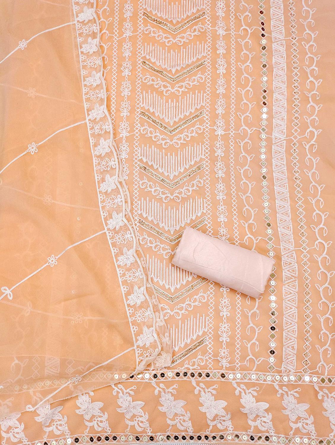 women solid with work embroidered unstitched suit set - 21992511 - Standard Image - 2
