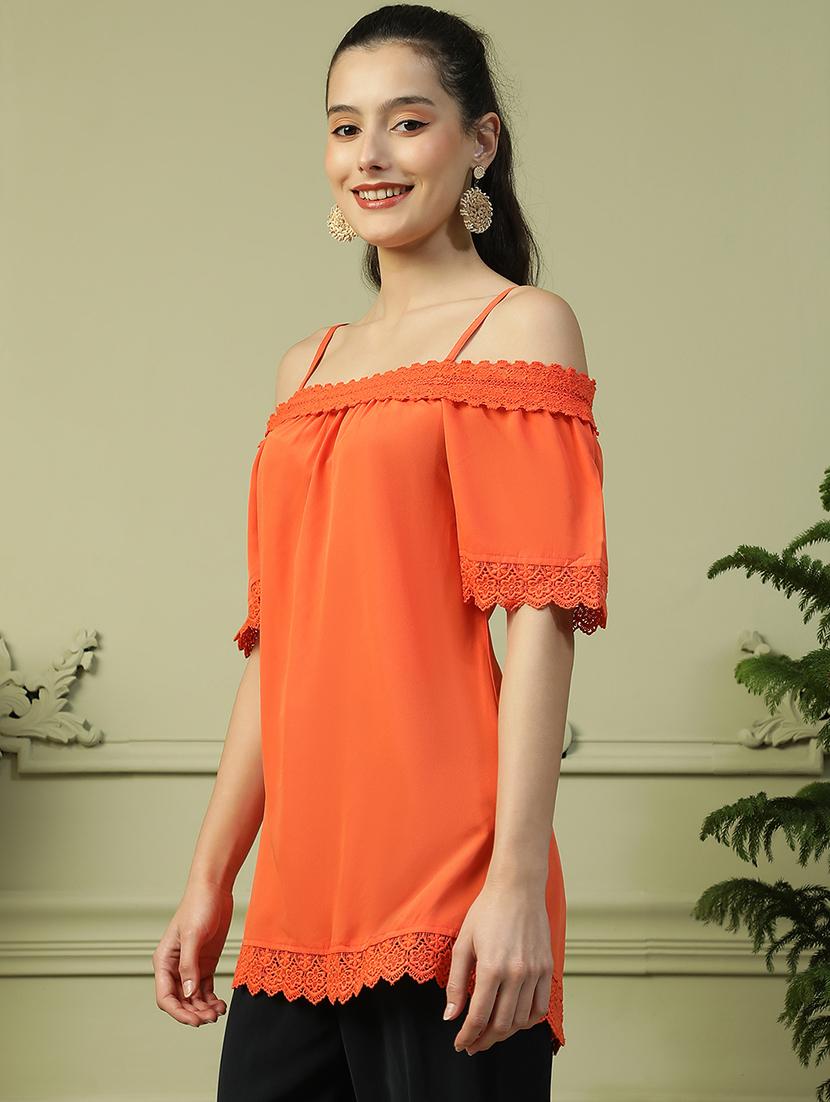 women solid off shoulder regular top - 21992520 - Standard Image - 2