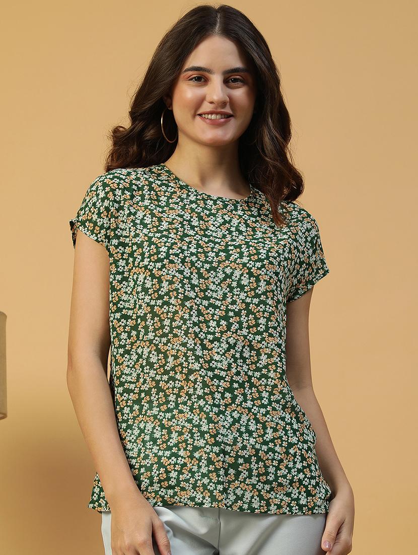 women floral print round neck regular top - 21992533 -  Zoom Image - 0