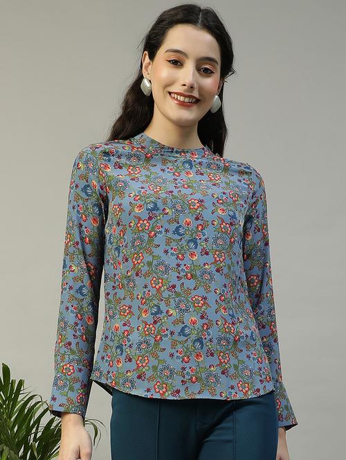 women floral print long sleeve regular top - 21992534 - Standard Image - 0