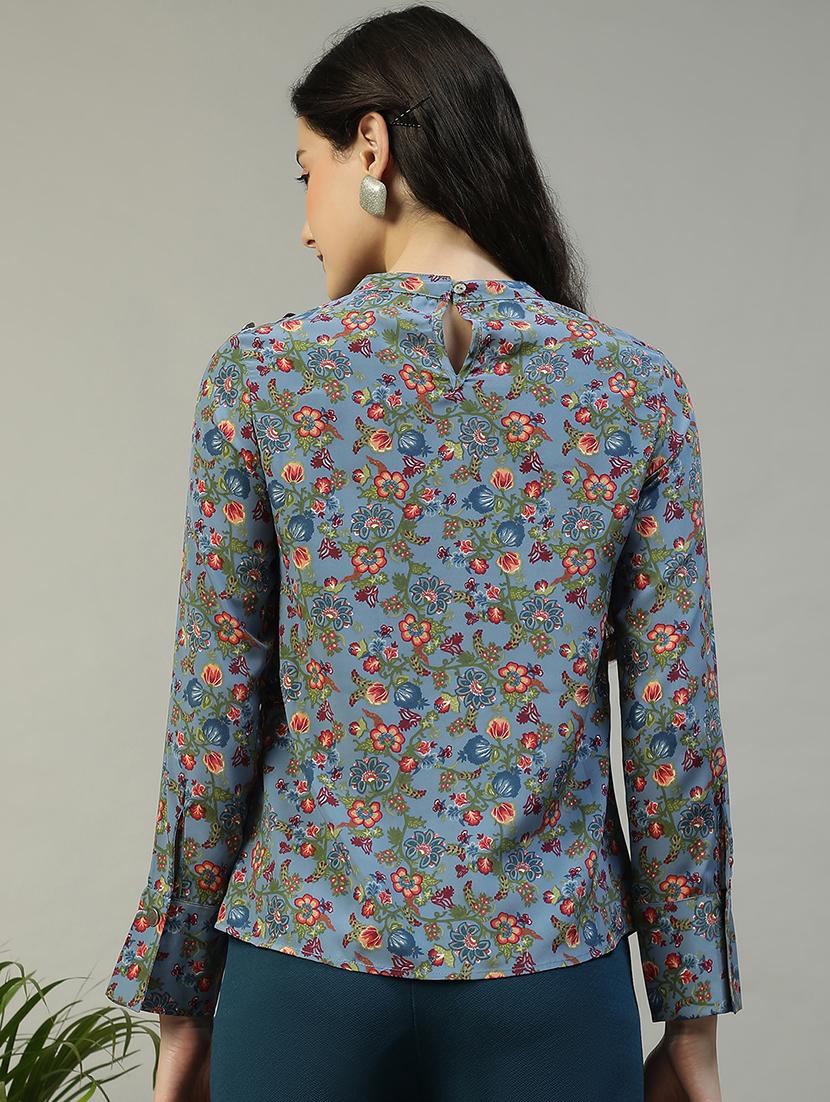 women floral print long sleeve regular top - 21992534 - Standard Image - 2