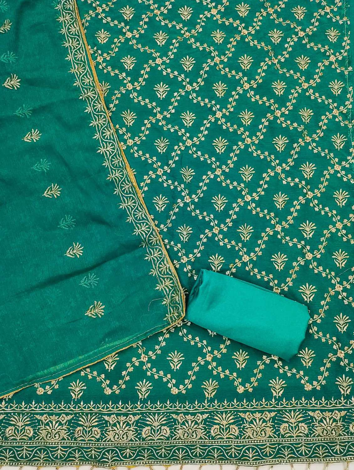 women solid with work embroidered unstitched suit set - 21992581 -  Standard Image - 2