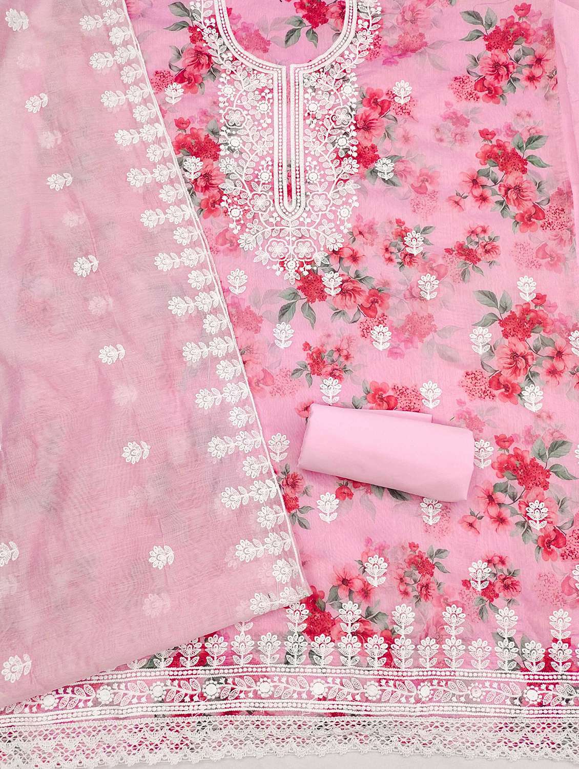 women floral embroidered unstitched suit set - 21992584 - Standard Image - 2