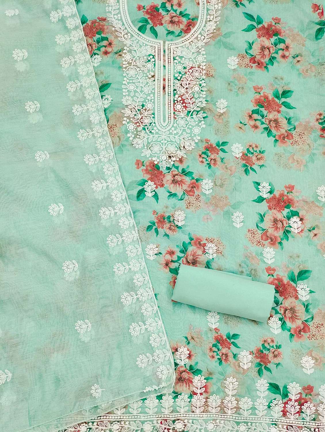 women floral embroidered unstitched suit set - 21992585 -  Standard Image - 2