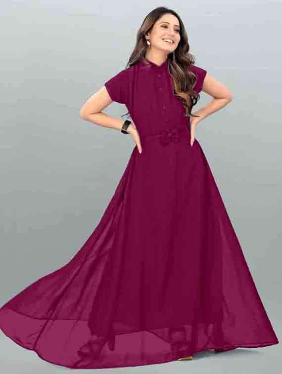 women solid short sleeve fit & flare maxi dress