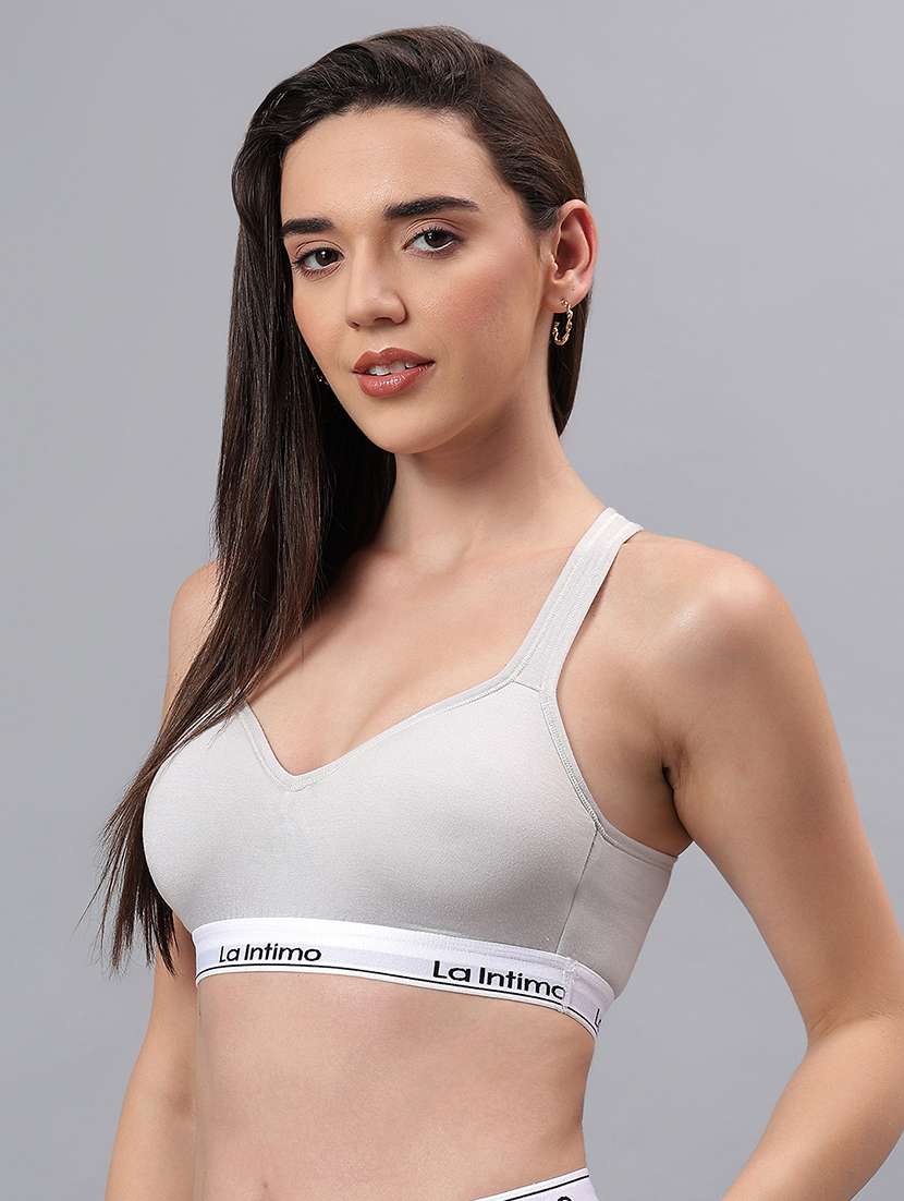 women solid lightly padded sports bra - 21993120 -  Standard Image - 2