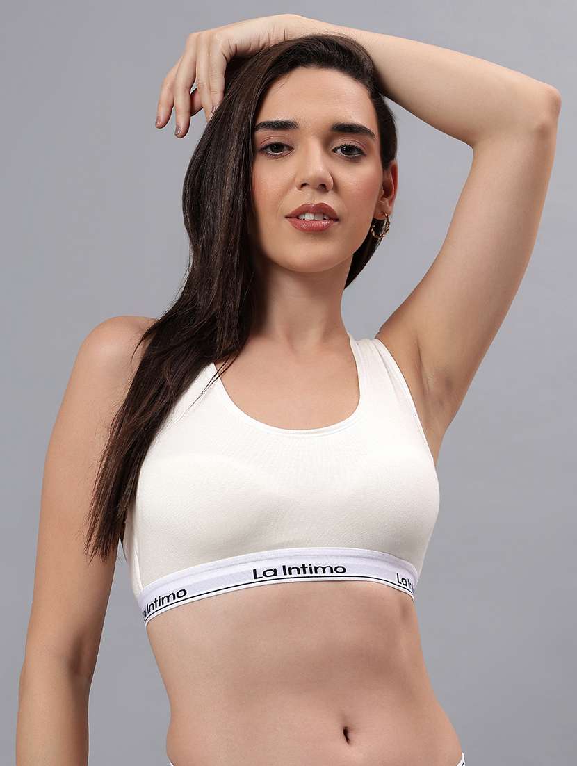women solid lightly padded sports bra - 21993127 -  Standard Image - 2