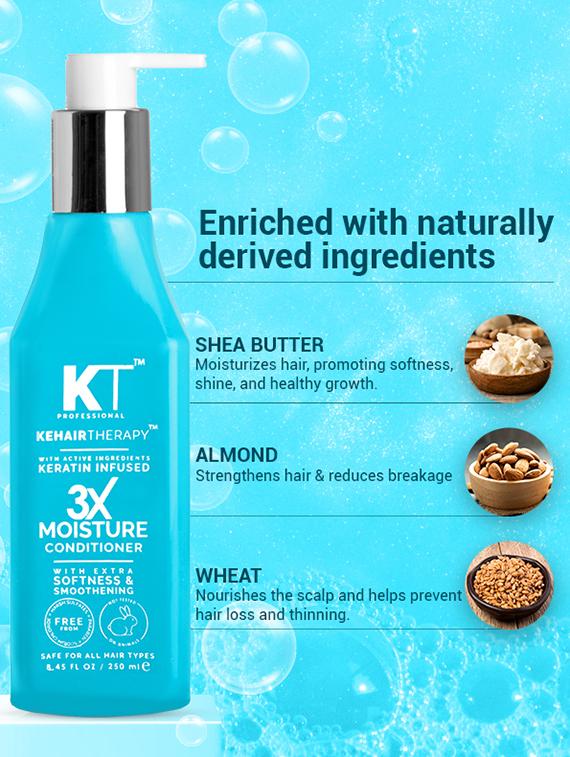 kt professional kehairtherapy with active ingredients keratin infused 3x moisture sulfate free keratin conditioner - 250 ml - 21993182 - Standard Image - 2