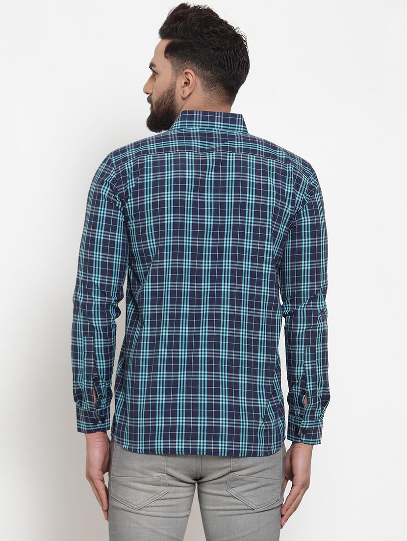 men checkered long sleeve slim fit casual shirt - 21993318 - Standard Image - 2