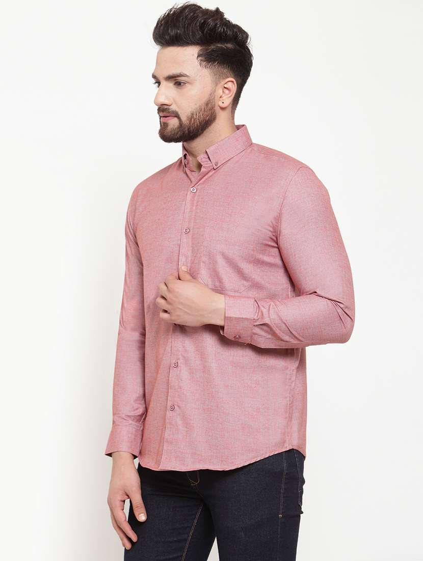 men solid long sleeve slim fit casual shirt - 21993322 -  Standard Image - 2