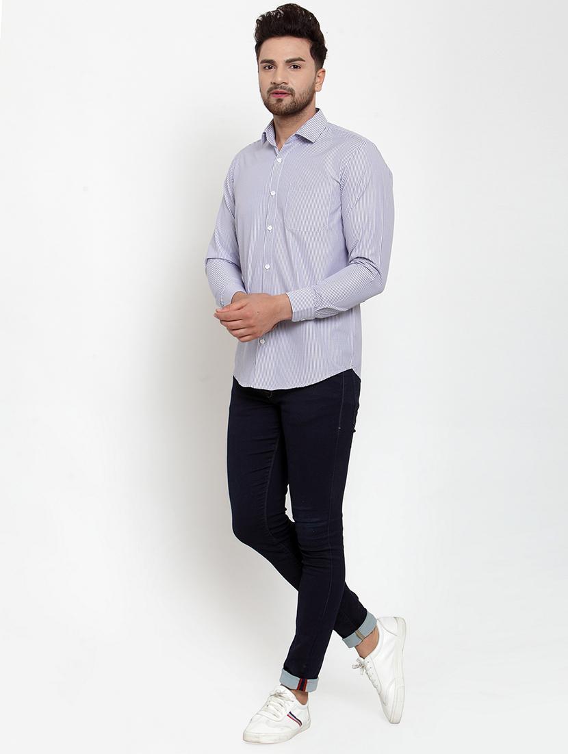 men striped long sleeve regular fit casual shirt - 21993326 - Standard Image - 2