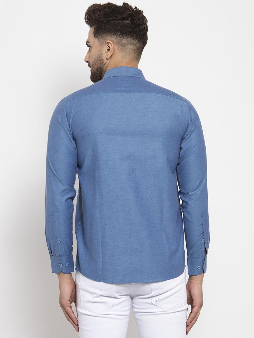 men polka dot long sleeve regular fit casual shirt - 21993329 - Standard Image - 2