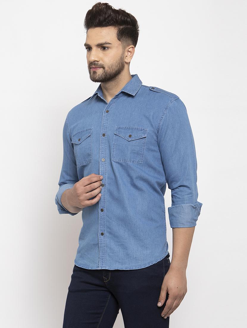 men solid long sleeve slim fit casual shirt - 21993330 - Standard Image - 2