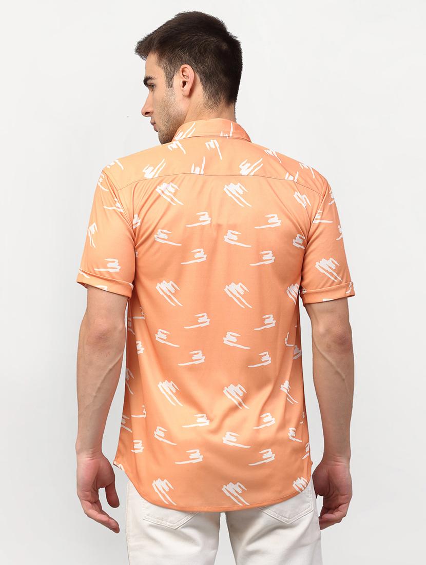 men printed short sleeve regular fit casual shirt - 21993335 - Standard Image - 2