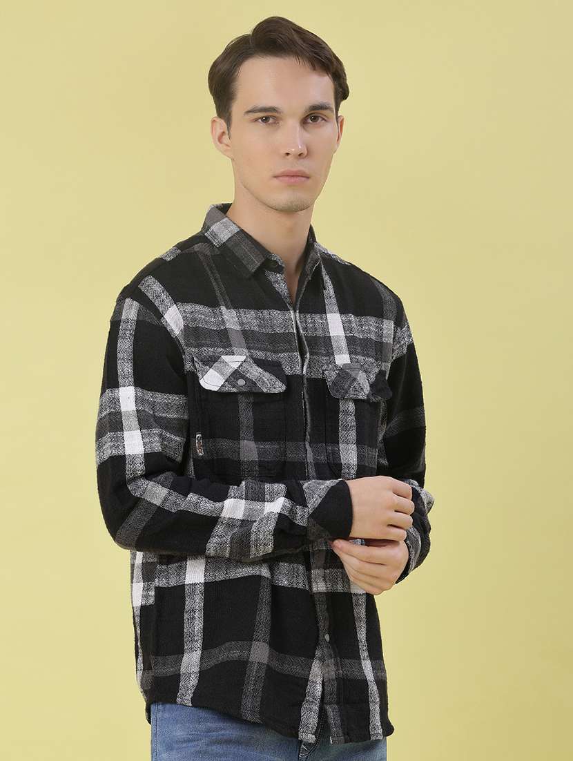 men checkered long sleeve regular fit casual shirt - 21993418 -  Standard Image - 2