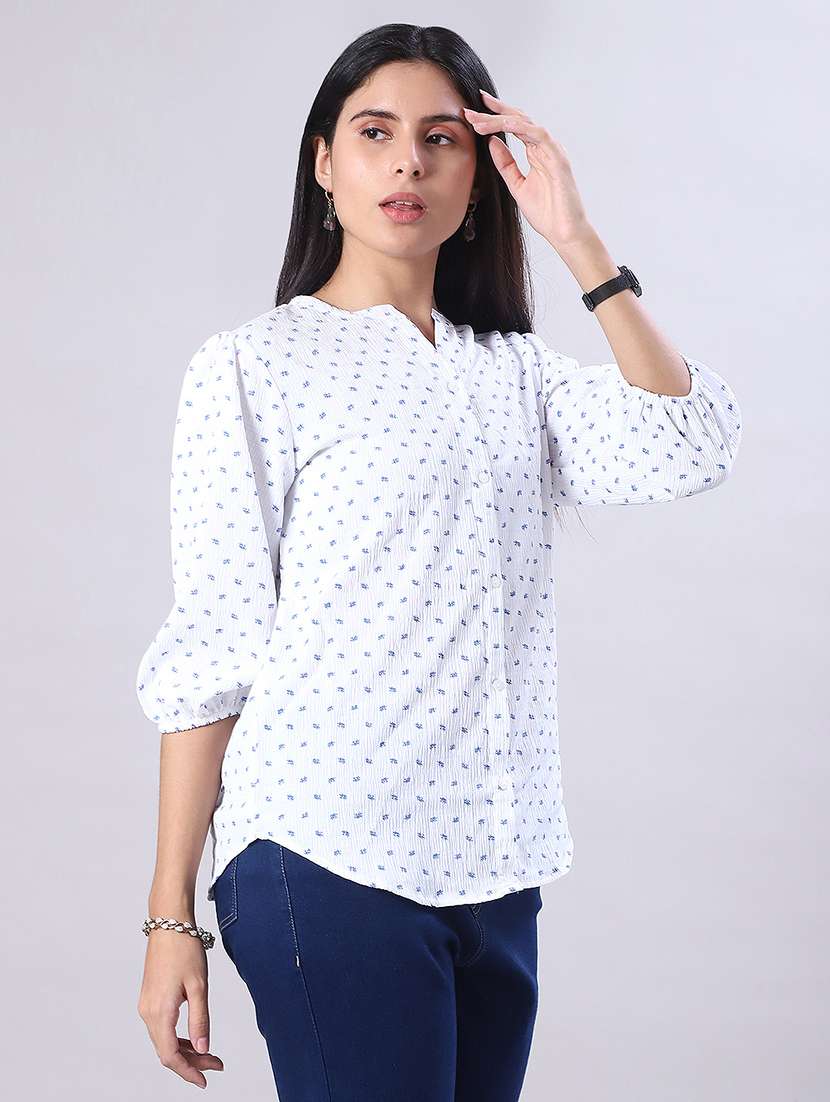 women printed puff sleeve regular top - 21993423 -  Standard Image - 2