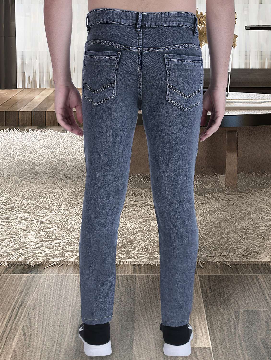 men grey mid rise full length slim fit jeans - 21993485 -  Standard Image - 2