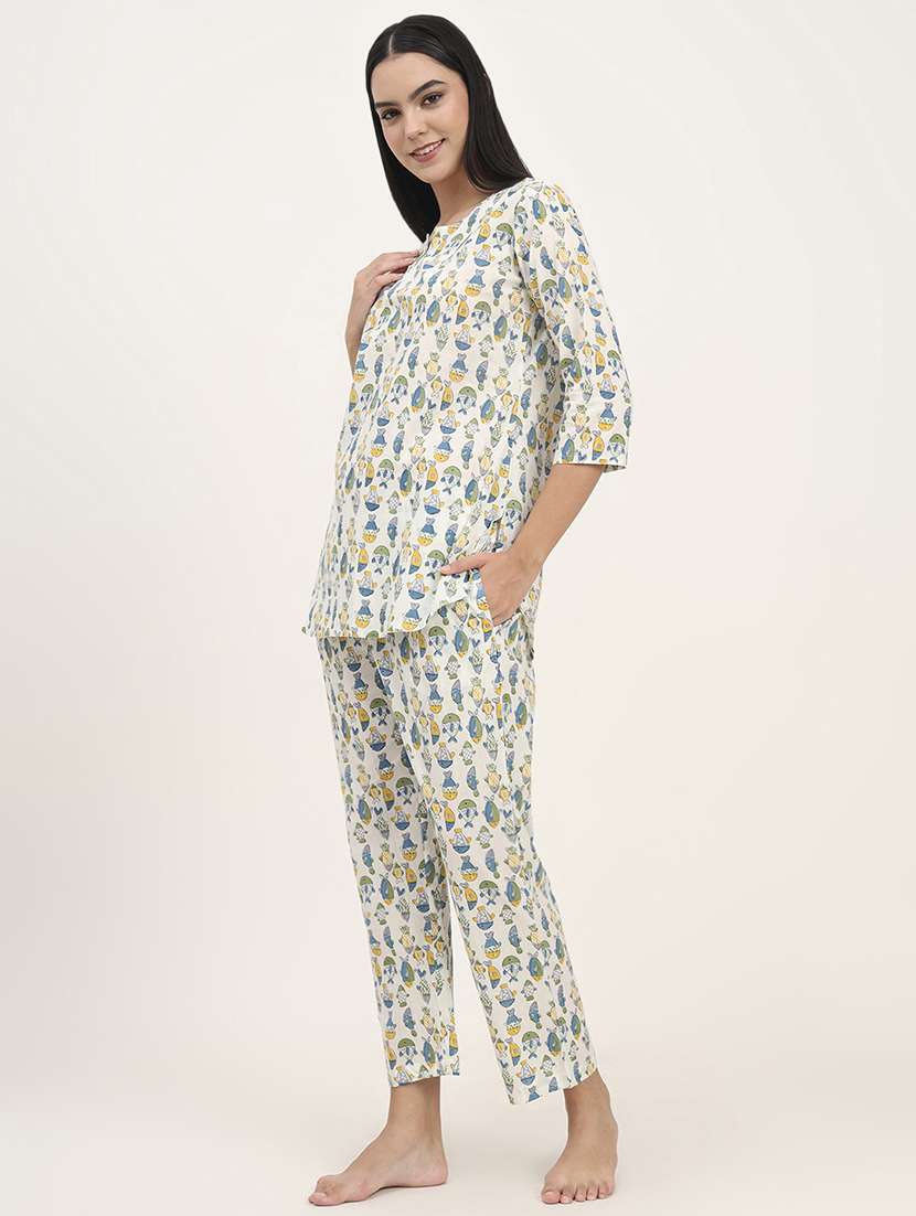 women printed nightwear pyjama set - 21993729 -  Standard Image - 2
