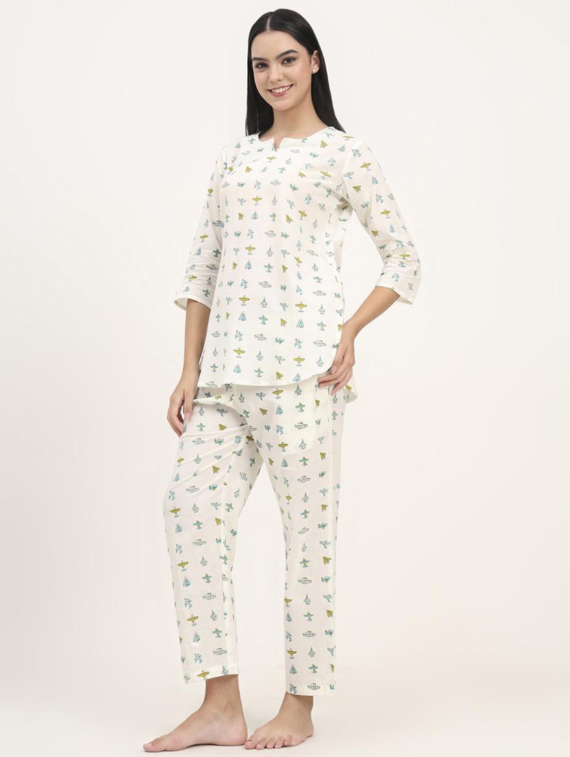 women printed nightwear pyjama set - 21993730 - Standard Image - 2