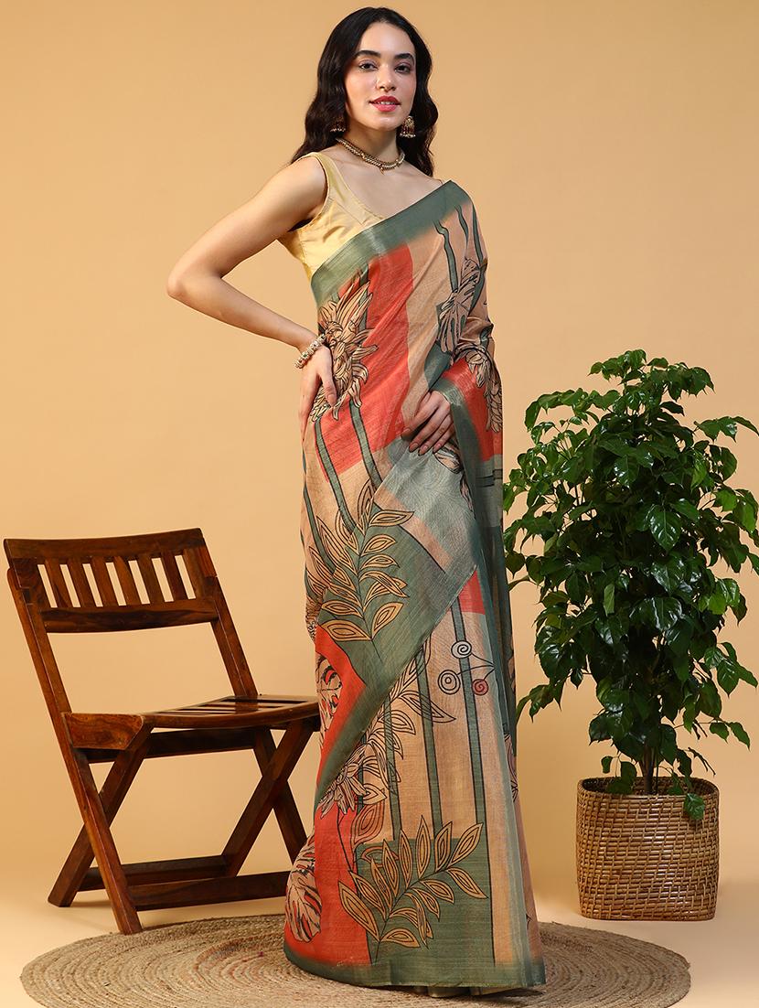 women printed casual wear saree with blouse - 21993738 - Standard Image - 2