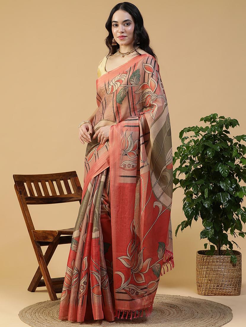 women printed casual wear saree with blouse - 21993739 - Standard Image - 2