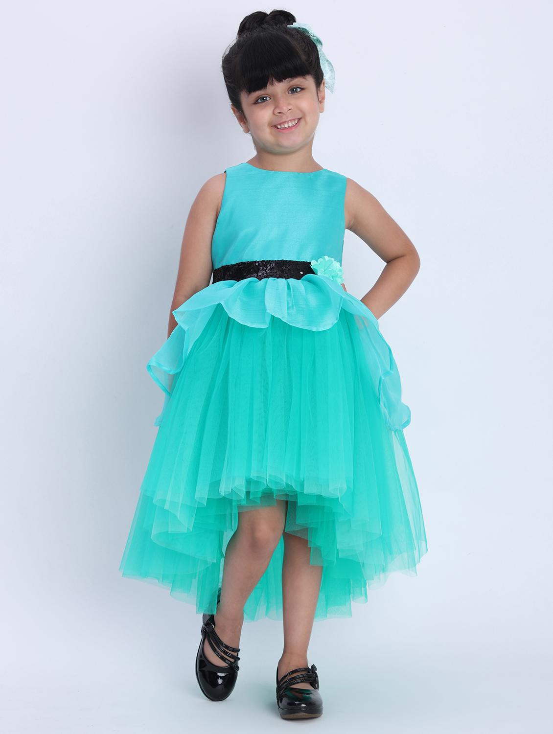 girls solid sleeveless high low dress - 21993773 - Standard Image - 2