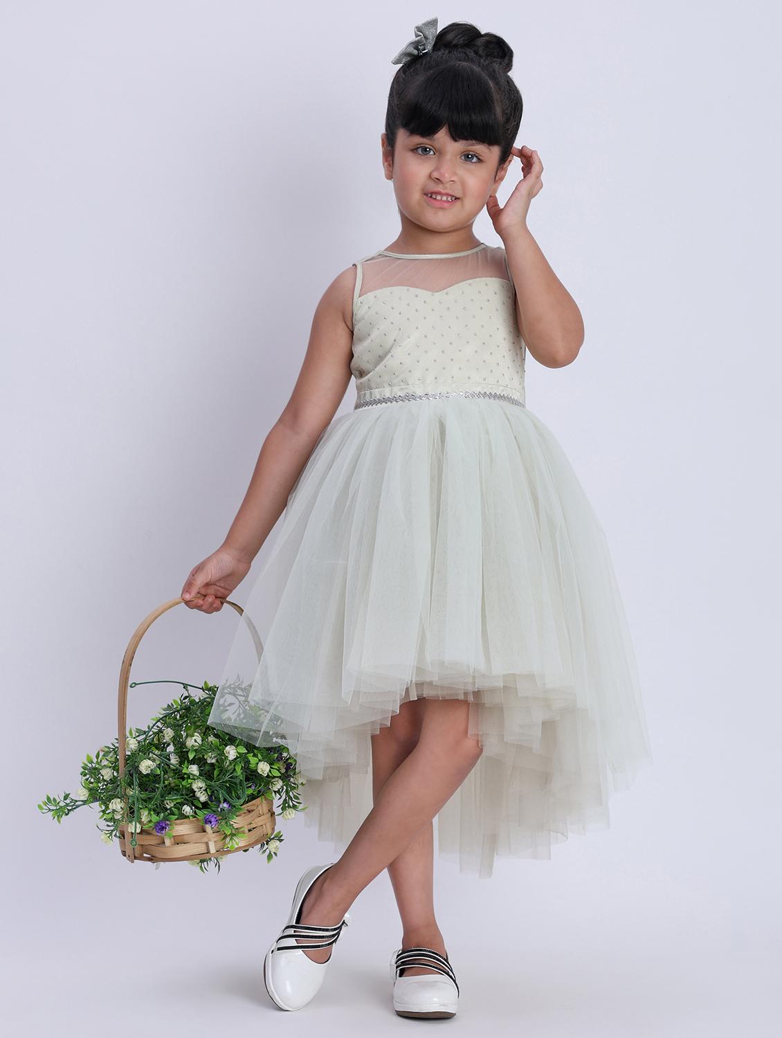 girls solid sleeveless high low dress - 21993775 - Standard Image - 2
