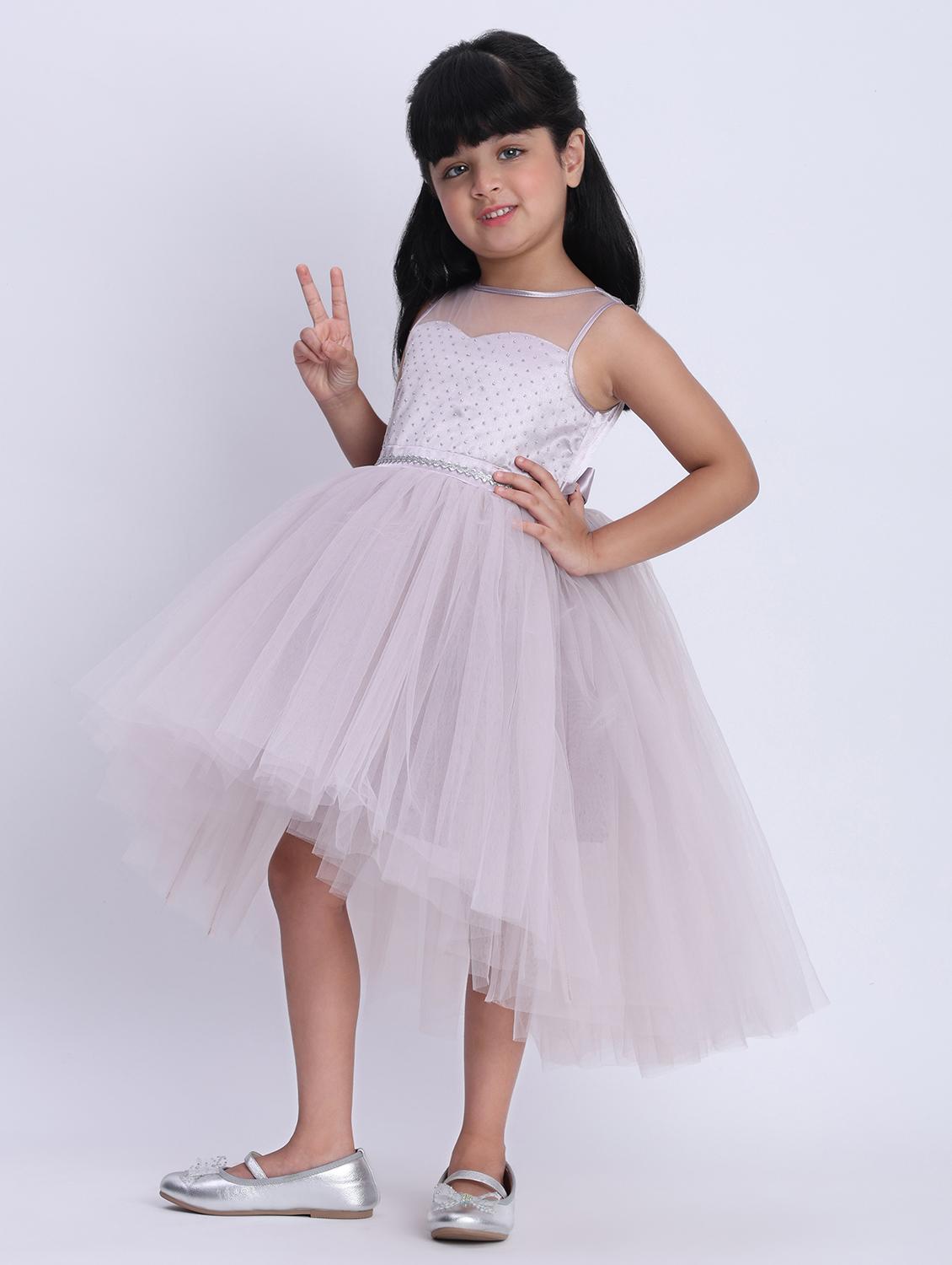 girls solid sleeveless high low dress - 21993776 - Standard Image - 2