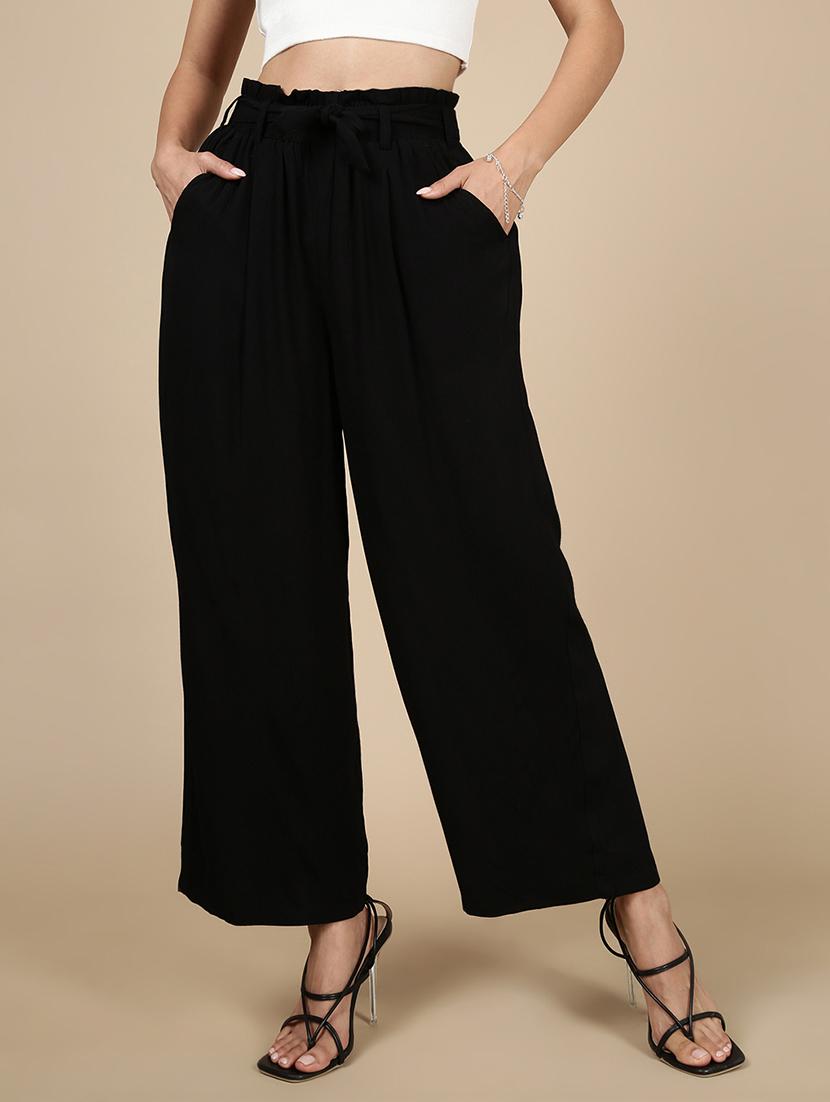 women solid high rise flared palazzo - 21993778 - Zoom Image - 0
