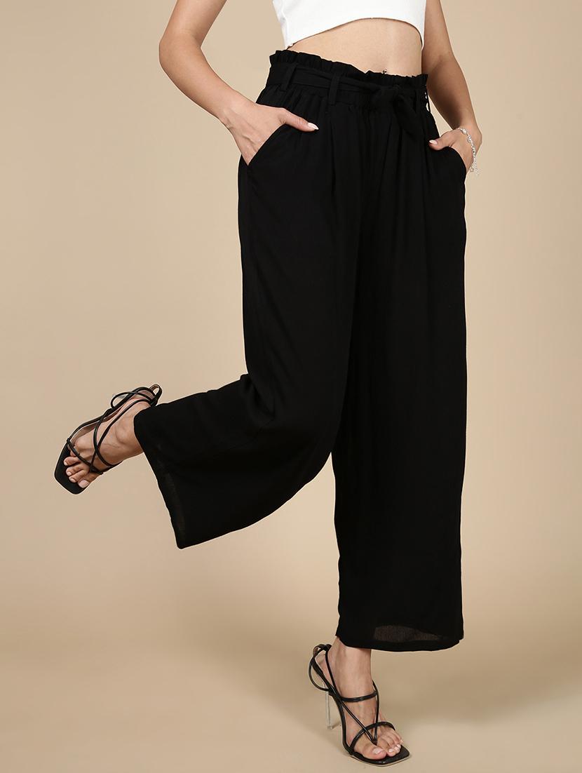 women solid high rise flared palazzo - 21993778 - Standard Image - 2