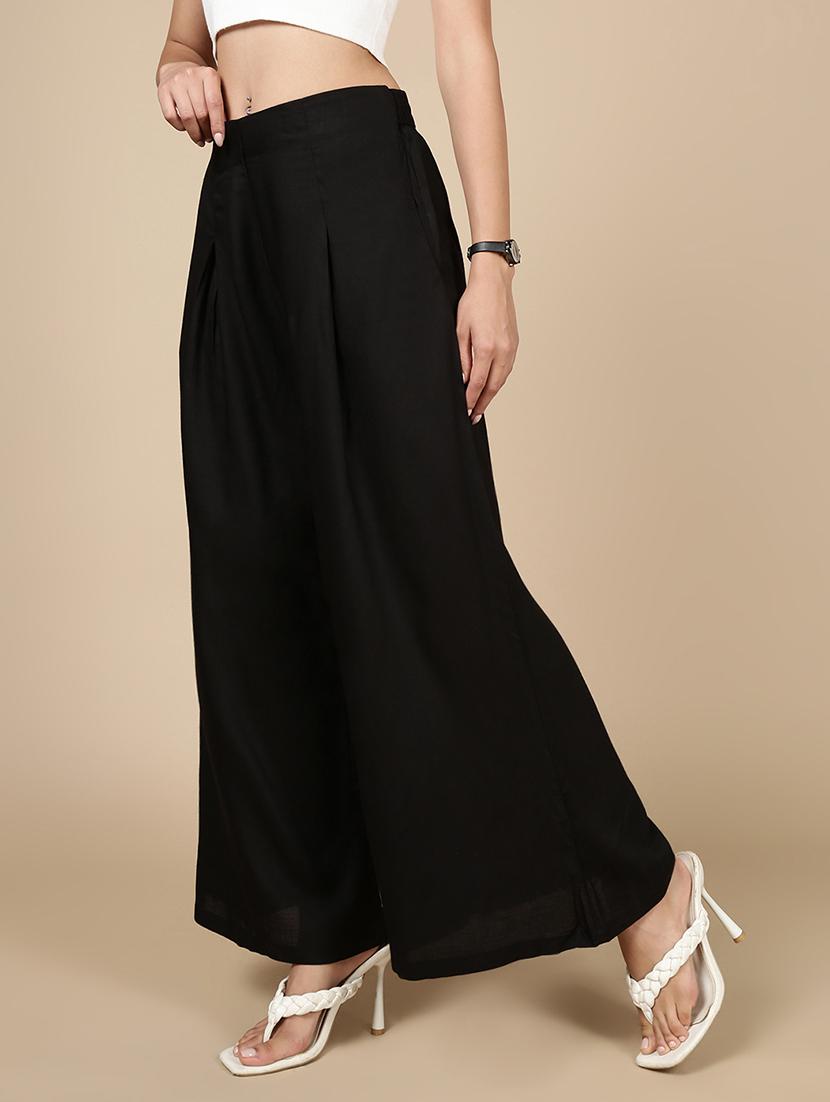 women solid high rise flared palazzo - 21993779 - Standard Image - 2