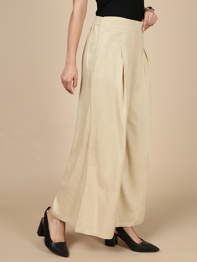 women solid high rise flared palazzo - 21993781 - Standard Image - 2
