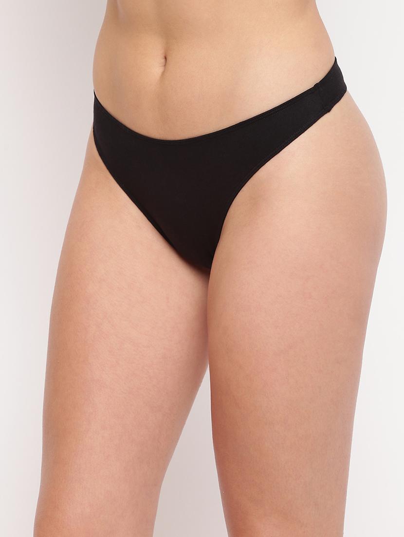 women pack of 5 solid low rise thongs - 21993866 - Standard Image - 2